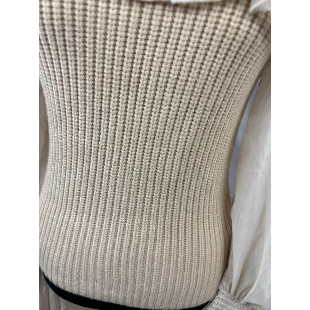 On Twelfth Cream Sweater with Chiffon Arms - Picture 5 of 6